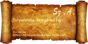 Szvoboda Annabella névjegykártya